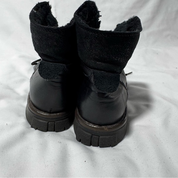 Italian Black Leather Combat Chunky Boots Lace-Up  7.5 38 Goth Grunge Biker Fall - Picture 3 of 11